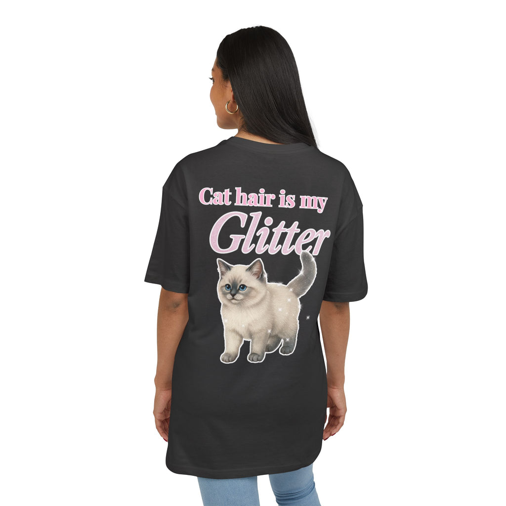 Cat hair is my glitter - Unisex Heavy Oversize Tee