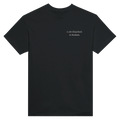 embroidered cat disguised as human t-shirt – minimalist embroidered cat design on heavyweight tee