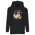 kids premium hoodie with pawstive vibes only cat design – cute uplifting cat print