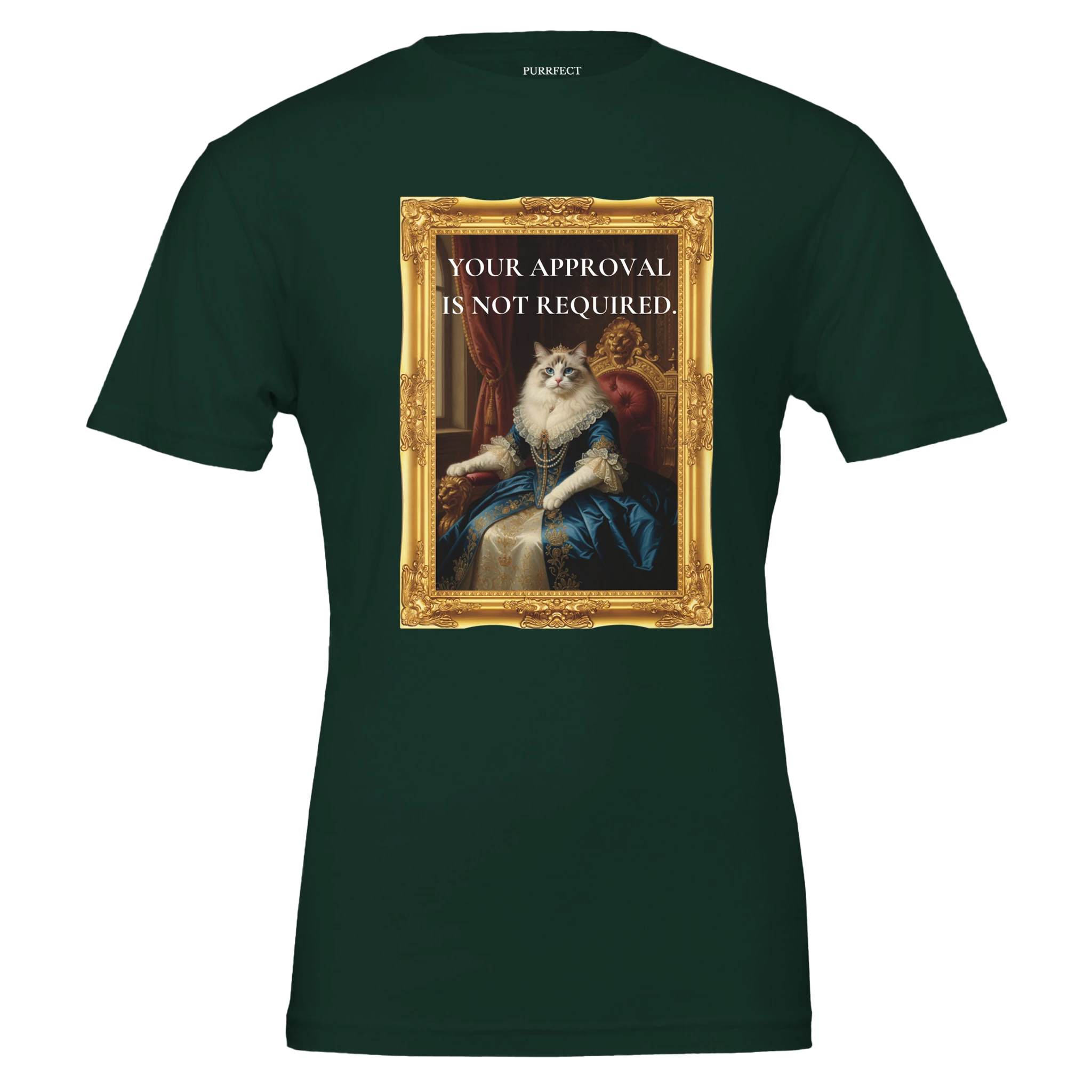 your approval is not required cat t-shirt – minimalist bold cat quote tee for cat lovers