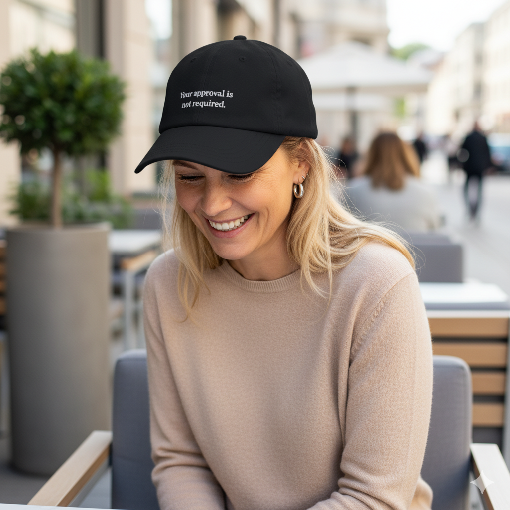cat dad hat displayed on surface – embroidered quote cap mockup”