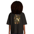 organic oversized crazy cat lady t-shirt for women – floral ragdoll cat illustration aesthetic tee