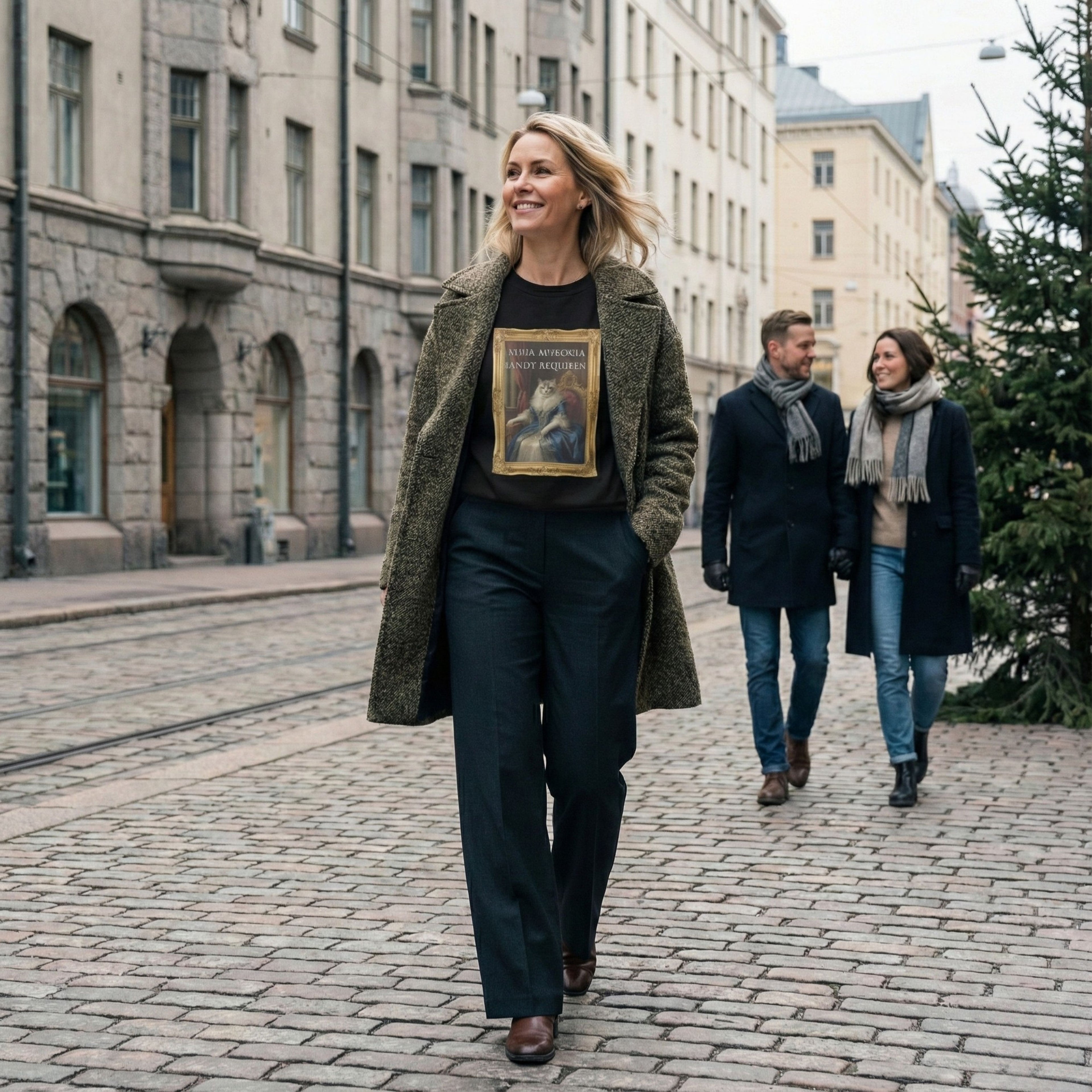 cat attitude sweatshirt mockup – unisex premium crewneck outfit