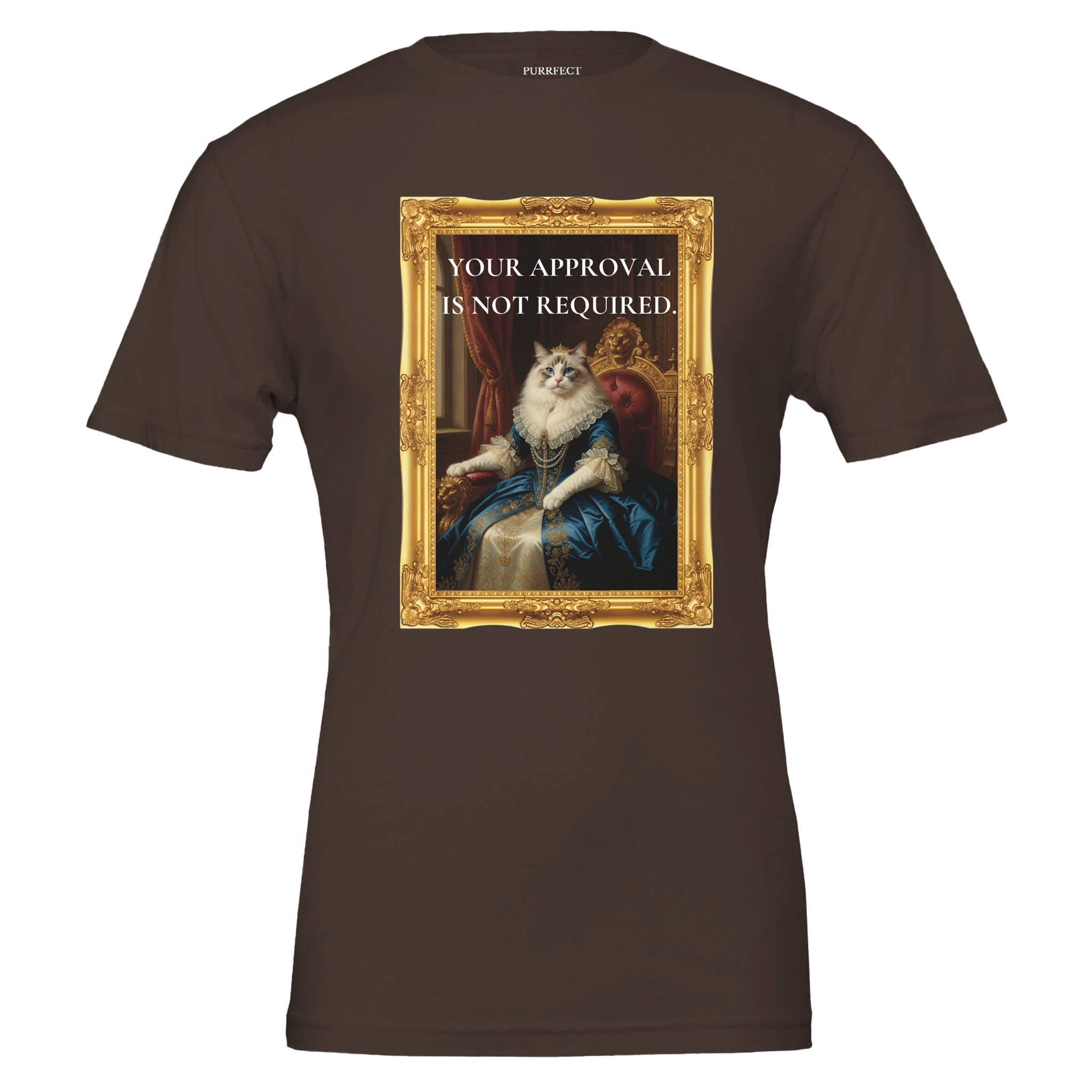 your approval is not required cat t-shirt – minimalist bold cat quote tee for cat lovers