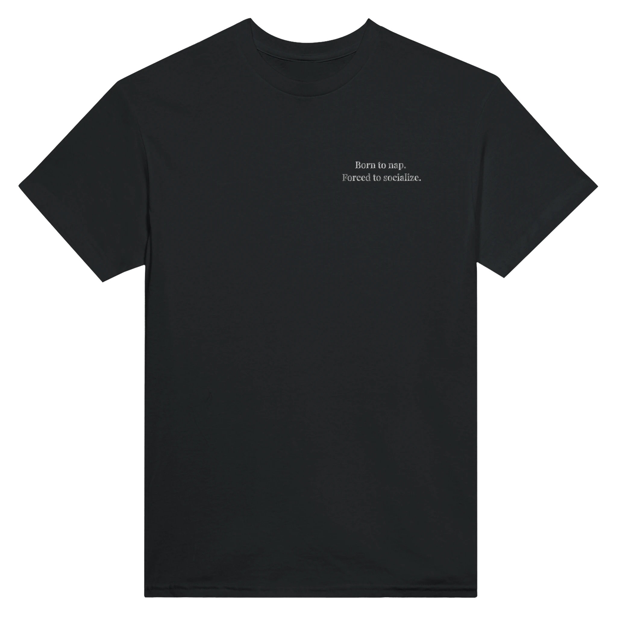 born to nap forced to socialize t-shirt – funny cat-inspired sarcasm tee for introverts