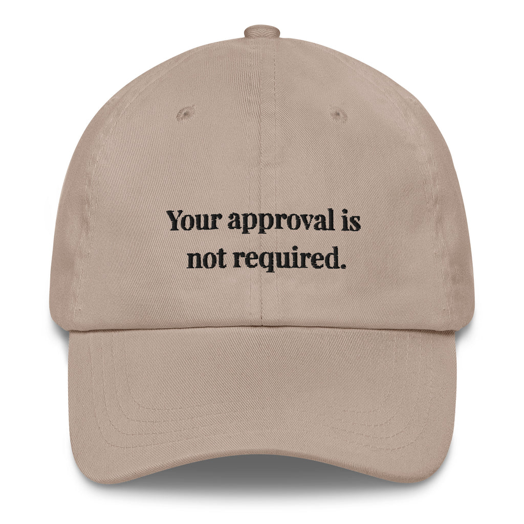your approval is not required embroidered cat dad hat – minimalist black cat attitude cap