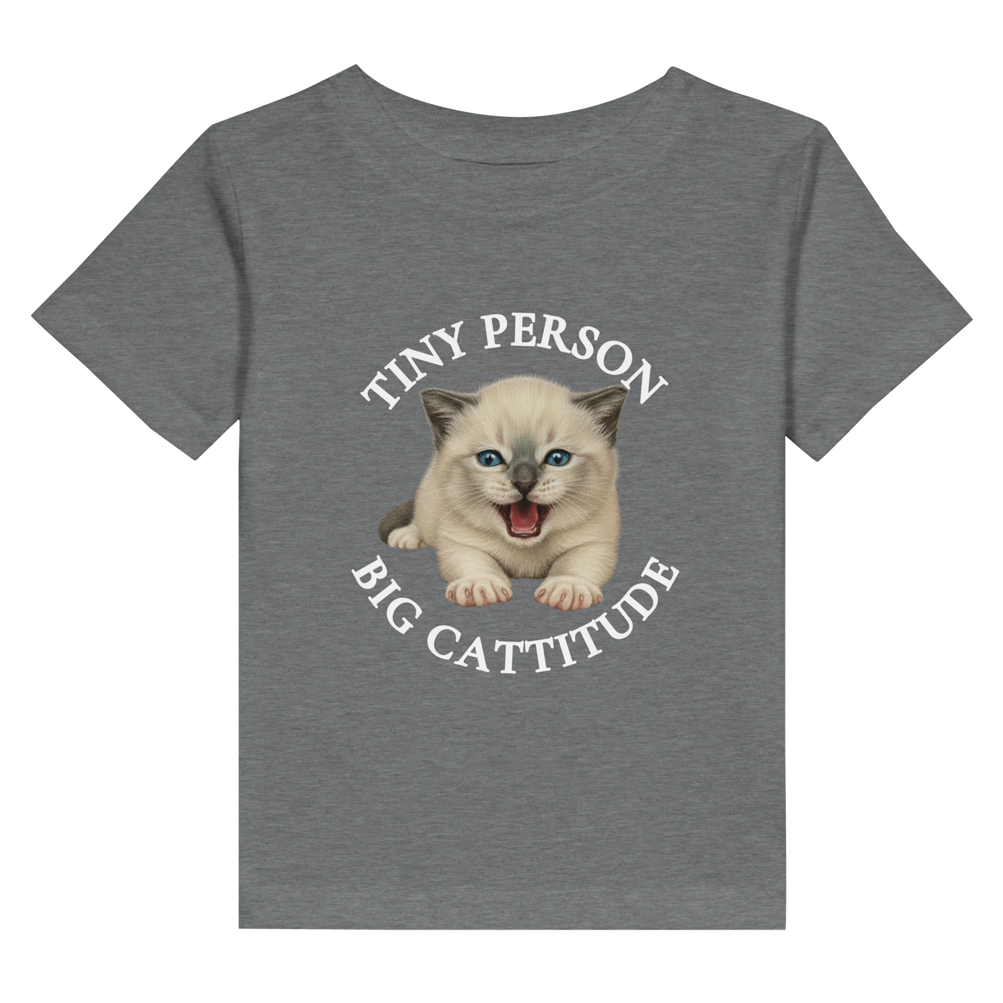 toddler cat t-shirt with tiny person big cattitude design – cute cat-themed kids shirt