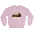 born to nap forced to socialize cat sweatshirt – funny unisex crewneck for introverts and cat lovers pink shirt
