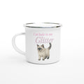 cat hair is my glitter enamel mug – funny cat lover cup with playful design