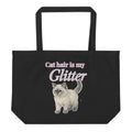 cat hair is my glitter organic tote bag for cat people