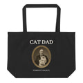 arge organic tote bag with cat dad design – minimalist black cat illustration tote