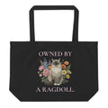 large organic tote bag with ragdoll cat illustration – owned by a ragdoll design for cat lovers