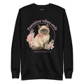 premium unisex sweatshirt with pawstivive vibes only cat design – cute aesthetic cat lover sweate