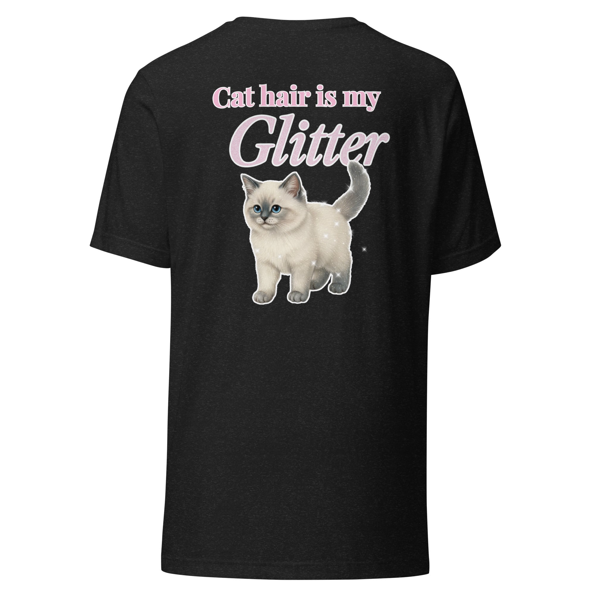 cat hair is my glitter t-shirt – funny unisex cat lover shirt with playful graphic
